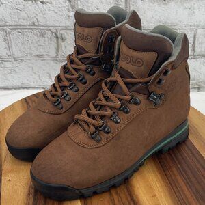 Vintage Asolo Afx 530 Womens 7 Brown Leather Hiking Vibram Ankle Boots italy